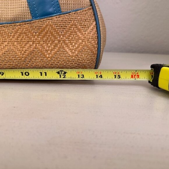 Cole Haan "Megan Straw" Shoulder/Satchel Bag with Leather Trim-VGUC - Picture 13 of 15